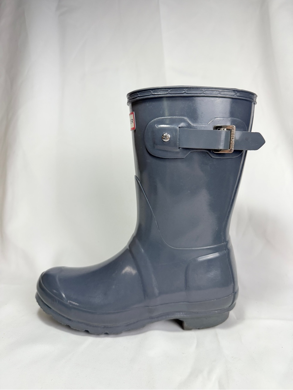 Hunter Original Short Gloss Gull Grey Slate Rain Boots Women’s US 6 UK 4 EU 37 - Picture 3 of 12